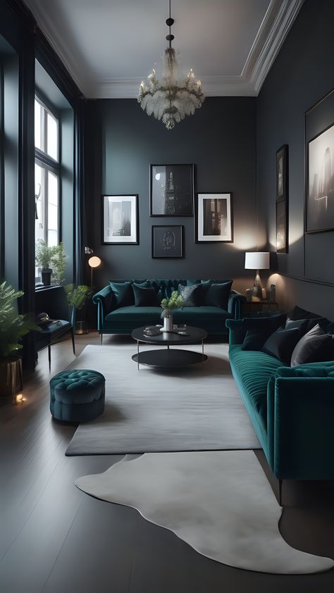 Dark Interior Colors, Monochromatic Interior Design Monochrome, Dark Color Palette Interior Design, Moody Scandinavian Interior, Moody Loft, Moody Modern Living Room, Old Money Color Palette, Old Money Interior Design, Monochromatic Interior Design