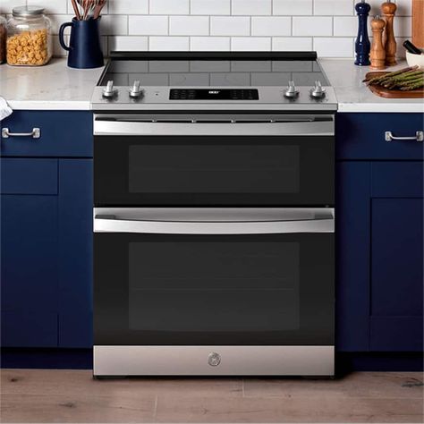 Electric Stove With Double Oven, Stacked Ovens, Double Oven Electric Range, Kitchen 2025, Cleaning Oven, Double Oven Range, Electric Ranges, Dual Oven, Self Cleaning Ovens