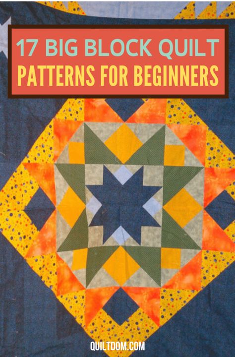 Large Block Quilt Patterns, Big Block Quilt Patterns, Block Quilt Patterns, Quilt Patterns For Beginners, Amish Quilt Patterns, Texas Quilt, Quilt Big, Modern Quilt Blocks, Block Quilts