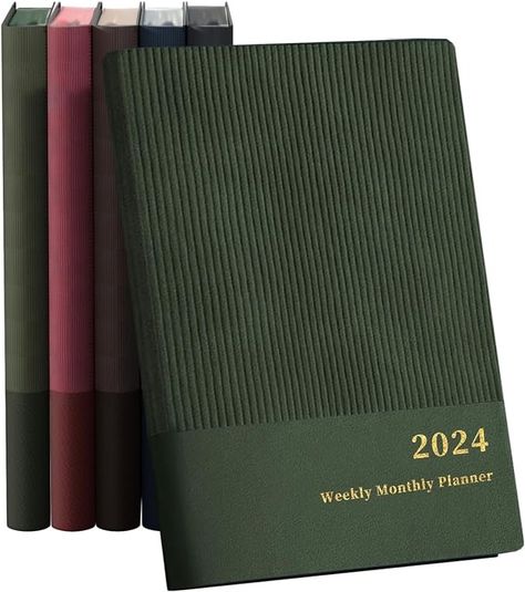 Amazon.com: Ymumuda 2024 Planner, Weekly Monthly Planner 2024, 8.25"×5.85", 12 Months, JAN.2024 to DEC.2024, School Planner with Soft Flexible Cover, Premium Thick Paper, for School Work Office, Green : Ymumuda Student Calendar, Office Green, Calendar Notebook, 2024 Planner, Leather Planner, Day Planner Design, Booklet Design, Weekly Monthly Planner, School Planner