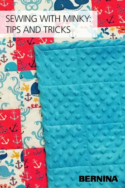 How To Sew With Minky Fabric, How To Make Minky Blanket, Quilting With Minky Fabric, Twin Size Minky Blanket Diy, How To Sew With Minky Fabric Tips, Sewing Minky Blanket, How To Sew Minky Blanket, Minkie Blankets Diy, Baby Minky Blanket