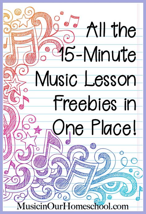 My 15-Minute Music Lesson Freebies are some of the most popular here at Music in Our Homeschool. See links to all of them here. Music Projects For Kids, Music Homeschool, Homeschool Music Lessons, Homeschool Music Curriculum, Elementary Music Activities, Music Activities For Kids, Kindergarten Music, Elementary Music Class, Music Teaching Resources