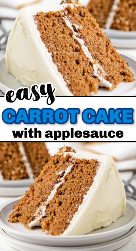 Carrot Cake With Applesauce, Cake With Applesauce, Carrot Cake Icing, Recipe Using Applesauce, Jolly Rancher Candy, Easy Carrot Cake Recipe, Applesauce Cake Recipe, Moist Carrot Cake, Carrot Cake Recipe Easy