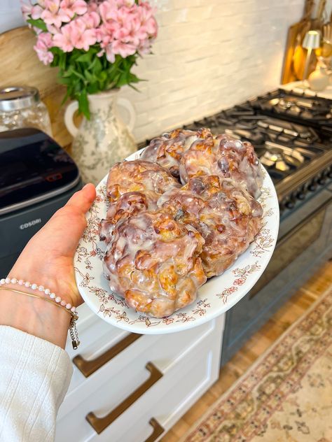 Airfryer Apple Fritters, Air Fryer Apple Fritters, Homemade Apple Fritters, Fall Breakfast, Apple Fritters, Homemade Apple, Fresh Apples, Easy Dessert, Fryer Recipes