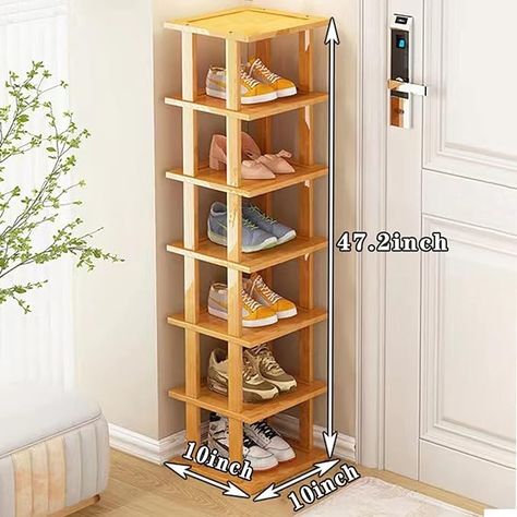 Amazon.com: Bamboo Shoe Rack 17 Tier- Vertical Shoe Rack for Small Spaces, Tall Narrow Shoe Rack Organizer for Closet Entryway Corner Garage and Bedroom,Skinny Shoe Shelf with Free Stackable DIY : Home & Kitchen Entryway Corner, Shoe Rack For Small Spaces, Vertical Shoe Rack, Narrow Shoe Rack, Organizer For Closet, Shoe Rack Organizer, Bamboo Shoe Rack, Shoe Rack Organization, Narrow Shoes