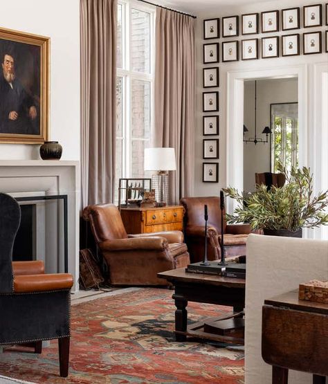 Living Room by Christopher Boutlier, LLC | 1stDibs Mcgrath Ii, Sean Anderson, Living Room Mantel, Modern Colonial, Contemporary Chairs, Bespoke Interiors, Vintage Bed, Colonial House, Upholstered Furniture