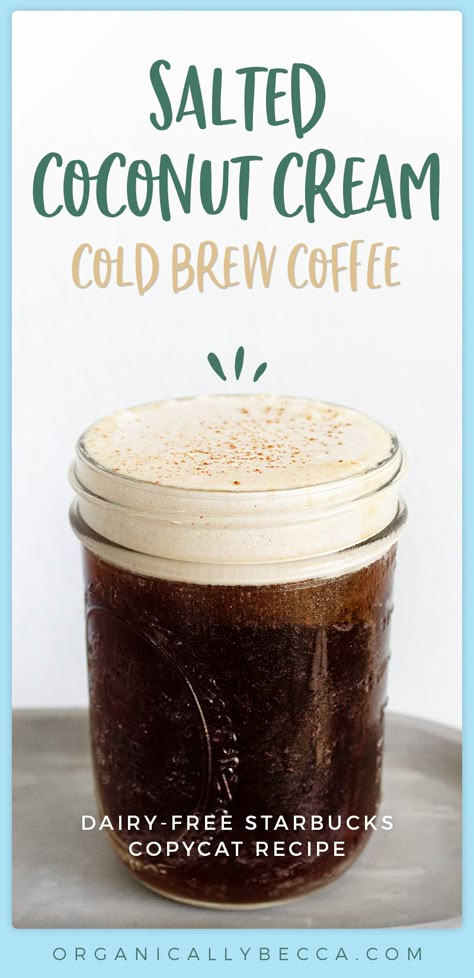 Dairy Free Starbucks, Diy Cold Brew, Diy Cold Brew Coffee, Sweet Cream Cold Brew, Cold Brew Coffee At Home, Dairy Free Coffee, Nespresso Recipes, Cream Cold Brew, Cold Brew Coffee Recipe