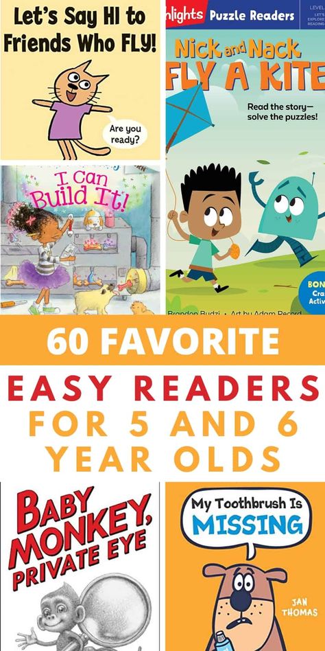 Read the best easy readers also called early readers (levels 1 and 2) for boys and girls in kindergarten and first grade, ages 5 and 6. Pre Reader Books, Best Books For First Graders, Books To Read Before Kindergarten List, Easy Readers For First Grade, Early Reader Books, Best Books For Kindergarteners, Sadie Jean, Books For Beginning Readers, Easy Reader Books