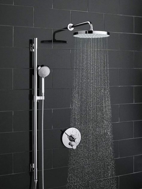 Shower Heads Kohler, Kohler Shower System With Handheld, Kohler Shower System, Rain Shower Head With Handheld, Kohler Shower, Shower Head With Handheld, Kohler Bathroom, Stone Shower, Bathroom Shower Heads