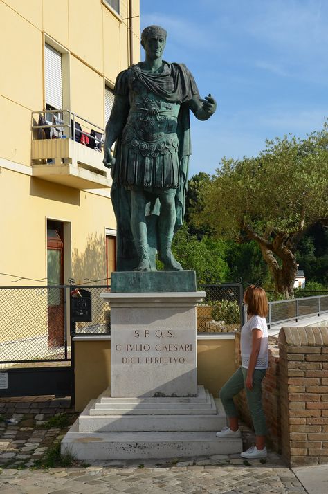 Statue of Julius Caesar at the point where he crossed the Rubicon... | Carole Raddato | Flickr Crossing The Rubicon, Ancient Italy, Roman Army, Julius Caesar, Ancient Rome, World History, Rome, Greek Statue, Art Collection