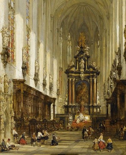 David Roberts - Interior of St Paul's Antwerp (c.1859) | Flickr Church Painting, David Roberts, Church Interior, Art Prints Online, Catholic Art, Classical Art, St Paul, Art And Architecture, Water Based Ink