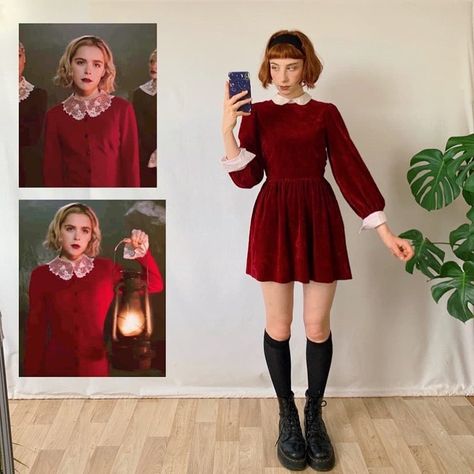 Sabrina Spellman Outfit, Liberty Mai, Aesthetic Halloween Costumes, Sabrina Spellman Style, 90’s Outfits, Dark Academia Fashion, Sabrina Spellman, Outfits Dress, Halloween Costume Outfits