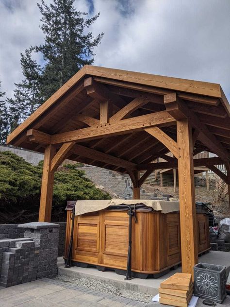 Timber Frame Gazebo Kits - European Timberframe Corp Timber Frame Gazebo, Corrugated Metal Roof, Roofing Options, Front House, Wood Shed, Timber Frame Homes, Wood Project, Attention To Detail, Timber Framing