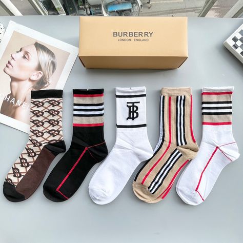 #okify #bagsall #fashion #socks Fashion Socks, Mid Length, Burberry, Socks