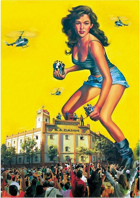 MICHAEL KOELSCH	Attack of the 50 Foot Woman - 1958 art convention poster - item by pinupgirlsart.tumblr Art Convention, Giant Woman, Science Fiction Movie Posters, Giant People, Take Over The World, 70s Sci Fi Art, Film Posters Vintage, Women Poster, Pulp Art