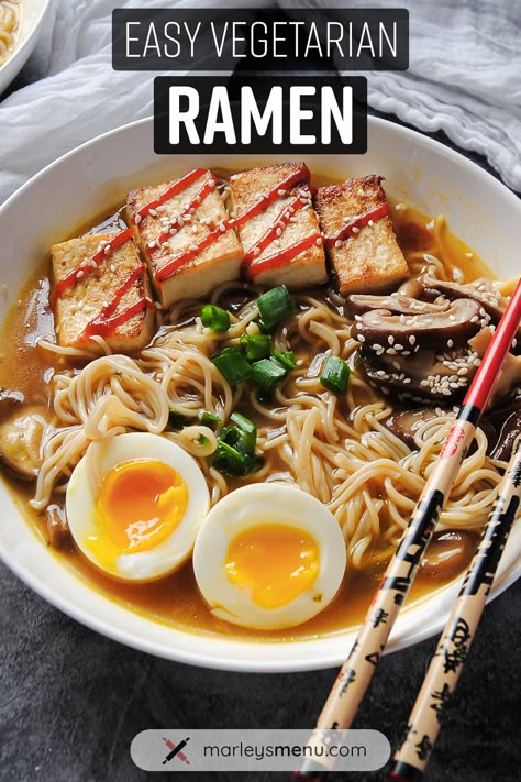 Vegetarian Ramen Recipes, Ramen Tofu Recipe, Tofu Ramen Recipes, Tofu And Ramen Recipes, Easy Vegetarian Ramen Recipes, Miso Tofu Recipe, Vegetarian Ramen Easy, Ramen Recipes Tofu, Simple Tofu Recipes