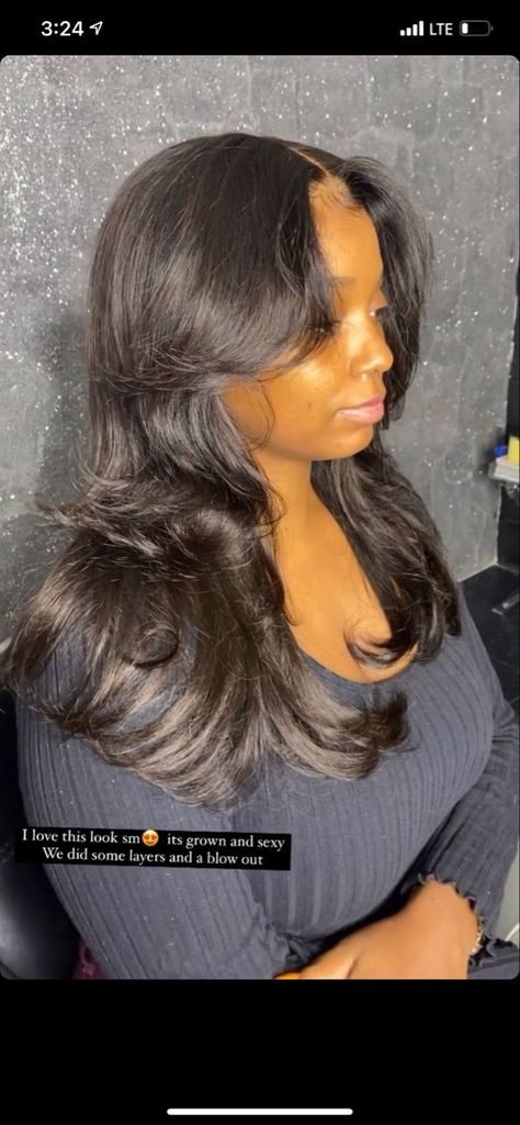 Glamorous Hairstyles for Long Hair | Be the Envy of Every Occasion Wig Hairstyles With Layers, Black Wig Layers, 20 Inch Layered Wig, Layered Hair Lace Wig, Layered Hairstyles On Black Women, Layered Weave Hairstyles, Wigs For Black Women Layered, Lace Front Wigs Layers, Layered Black Wig