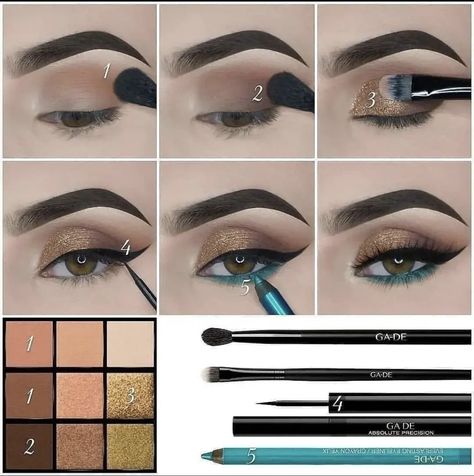 Makeup Suggestions, Makeup Ojos, Bright Eye Makeup, Beginners Eye Makeup, Eye Makeup Techniques, Glitter Eye Makeup, Makeup Tutorial Eyeshadow, Eye Makeup Pictures, Eye Makeup Steps