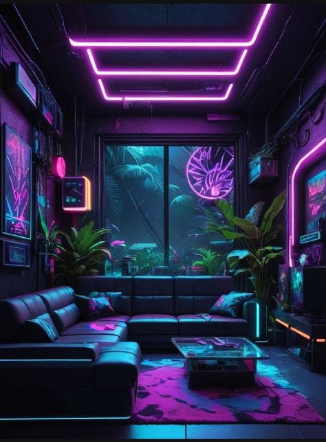 Cyberpunk Blender, Futuristic Room Ideas, Cyberpunk Aesthetic Room, Cyberpunk Room Ideas, Cyberpunk Living Room, Cyberpunk Office, Cyberpunk Decor, Cyberpunk Architecture, Cyberpunk Interior Design