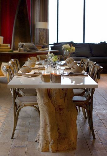 Dining Table Contemporary, Tree Trunk Table, Round Wood Table, Tree Stump Table, Trunk Table, Contemporary Dining Table, Wood Table Top, Coaster Furniture, Rustic Furniture