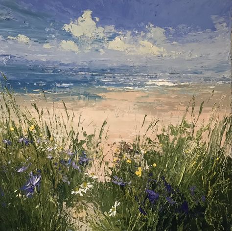 Ocean Bouquet, Landscape Palette, Seascapes Art, Ocean Landscape, Scotland Uk, Sea Painting, Ocean Painting, Beach Painting, Pastel Colours