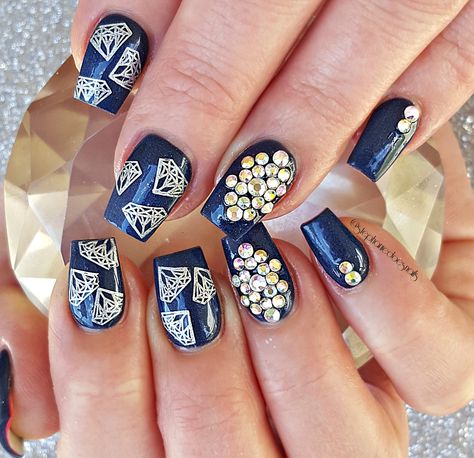 Denim and diamonds Denim And Diamonds, All Nails, Diamonds, Nails, Hair, Beauty