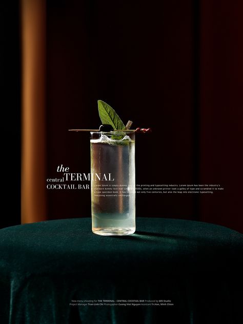 THE TERMINAL - CENTRAL COCKTAIL BAR MENU :: Behance Product Photography Food, Mixology Bar, Silent Witness, Food Photography Composition, Photography Food Styling, Food Videography, Cocktail Photos, Cocktail Photography, Cafe Branding