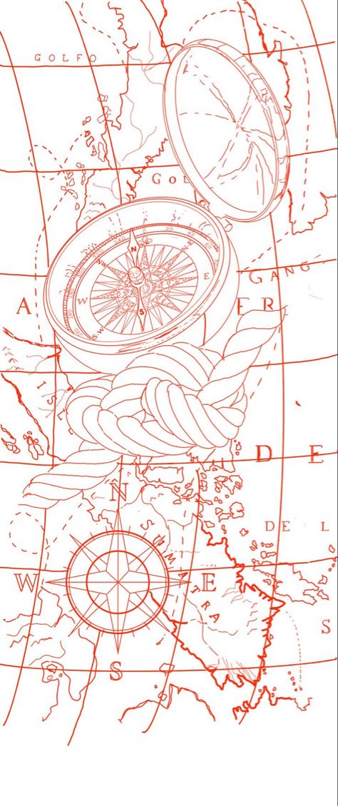 Nautical Map Tattoo Stencil, Map Background Tattoo, Compass Tattoo Outline, Nautical Tattoo Stencil, Map With Compass Tattoo, World Map Tattoo Stencil, Map And Compass Tattoo Design, Compass Map Tattoo Design, Nautical Map Tattoo Design