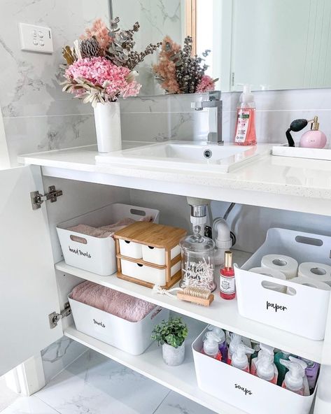 31 Under Bathroom Sink Organization Ideas for a Clutter-Free Space - placeideal.com Under Bathroom Sink, Bathroom Sink Organization, Sink Organization, Under Sink Organization, Gorgeous Bathroom, Sink Organizer, Toilet Storage, Bathroom Storage Cabinet, Bathroom Inspo