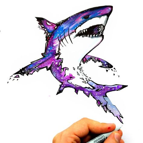 Shark Tattoo Color, Tattoo Ideas Color, Small Shark Tattoo, Shark Tattoo Ideas, Small Shark, Shark Tattoo, Tattoo Color, Shark Tattoos, Color Drawing