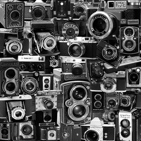 vintage camera montage - andrew fare | Nice ! | Devon Parks | Flickr Fotocamere Vintage, Camera Decor, Camera Wallpaper, Vintage Film Camera, Queen Size Blanket, Camera Obscura, Classic Camera, Old Cameras, Signature Ideas