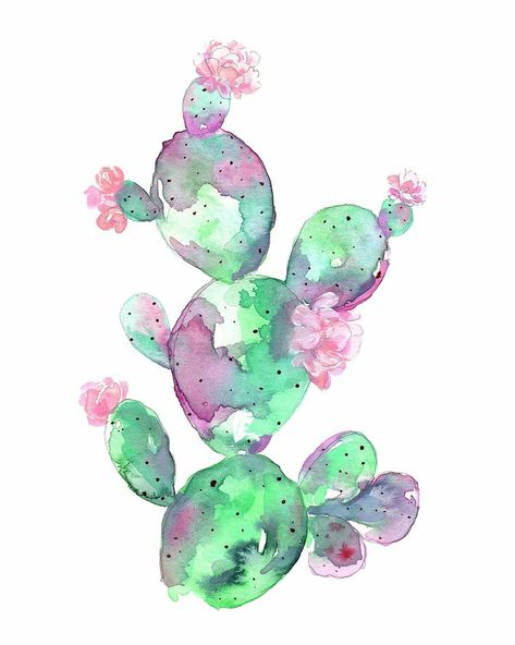 Prickly Pear Art, Kiss Illustration, Plant Paintings, Candy Pastel, Cactus Paintings, Cactus Watercolor, Pear Art, Cactus Tattoo, Cactus Illustration