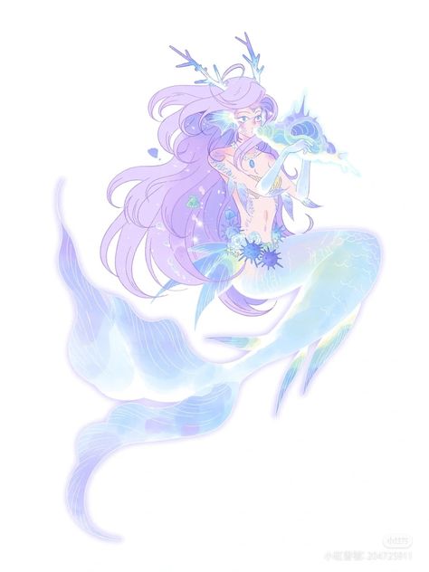 Mermaid Oc Art, Anime Mermaid Female, Mermaid Character Design, Mermay 2024, Mermaid Oc, Flower Mermaid, Crystal Mermaid, Coy Fish, Mermaid Stuff