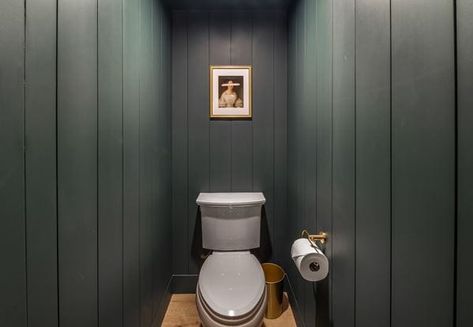 Go Bold in Small Spaces | Blog Shiplap Powder Room, Eclectic Powder Room, Laundry Storage Cabinet, Dark Powder Room, Green Powder Room, Moody Eclectic, Powder Room Paint Colors, Powder Room Paint, Painting Shiplap