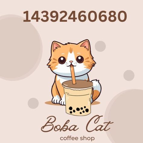 Boba Decal Bloxburg, Bloxburg Boba Decals, Bloxburg Boba Shop Decals, Bloxburg Boba Shop, Town Decals, Bloxburg Ids, Bloxburg Cafe, Town Layout, Bloxburg City