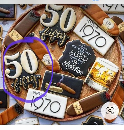 50th Birthday Cookies, Dads 50th Birthday, 50th Birthday Party Themes, 50th Birthday Party Ideas For Men, Birthday Party Ideas For Men, 50th Birthday Themes, Surprise 50th Birthday Party, 50th Birthday Men, Surprise 50th