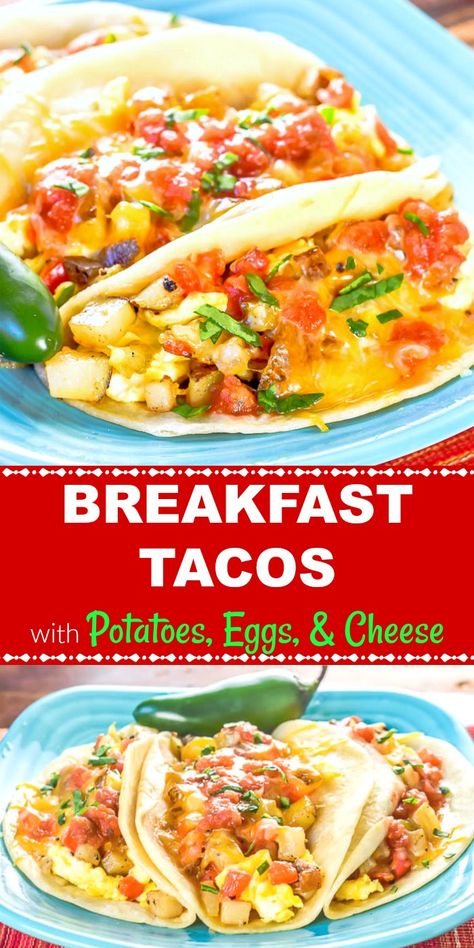 Tacos With Potatoes, Taco Bell Breakfast, Breakfast Tacos Recipe, Breakfast Taco, Eggs And Cheese, Menu Sarapan Sehat, Healthy Recipes Easy Snacks, Breakfast Tacos, Healthy Snacks Easy