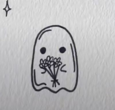 Cute Tiny Drawings Simple, Tiny Drawings Simple Aesthetic, Cute Animals Holding Knives Tattoo, Easy Doodle Art Ghost, Tiny Doodles Aesthetic, Lil Ghost Drawing, Tattoo Doodles Simple, Ghost Sketch Cute, Cute Ghost Tattoo Ideas Simple