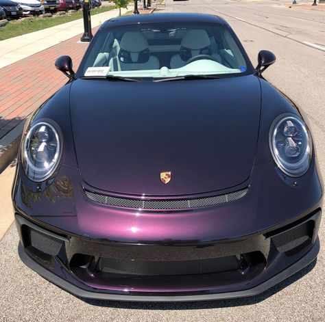 Porsche 991.2 GT3 painted in paint to sample Amethyst Metallic Photo taken by: @gisringhausen on Instagram Owned by: @grahamrahal on Instagram Amethyst Metallic Porsche, Porche Car Painting, Porche Car, Gt3 Touring, Porsche 991 Gt3, 991 Gt3, Porsche 991, Car Paint, Pretty Cars