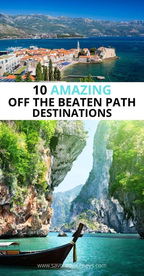 10 amazing off-the-beaten-path destinations that are not overrun by tourism for your next vacation. Plan an awesome trip to somewhere different! | Vacation ideas | Holiday destinations | Where to go | Travel Ideas | #destinations | #travel Best Vacation Destinations, Popular Travel Destinations, Couples Vacation, Destinations Travel, Travel Wishlist, Visit Europe, Going On Holiday, Off The Beaten Path, Vacation Places