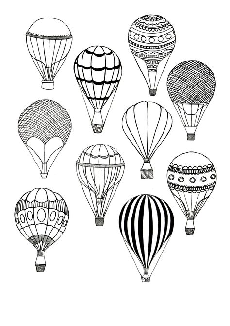 Hot Air Balloon Cartoon, Ballon Illustration, Balloon Drawing, Air Balloon Tattoo, Balloon Tattoo, Balloon Cartoon, Balloon Illustration, Fish Illustration, Pola Sulam