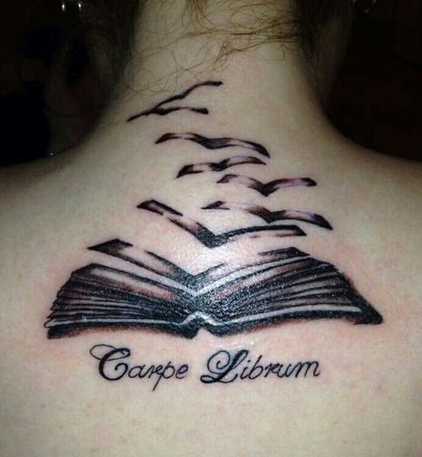 My new ink, love it! Carpe Librum, Seize the Book Bookish Tattoos, Hip Tattoos, Dark Hunter, Ink Inspiration, Cute Tiny Tattoos, Order Of Operations, Book Tattoo, Hip Tattoo, Deathly Hallows Tattoo