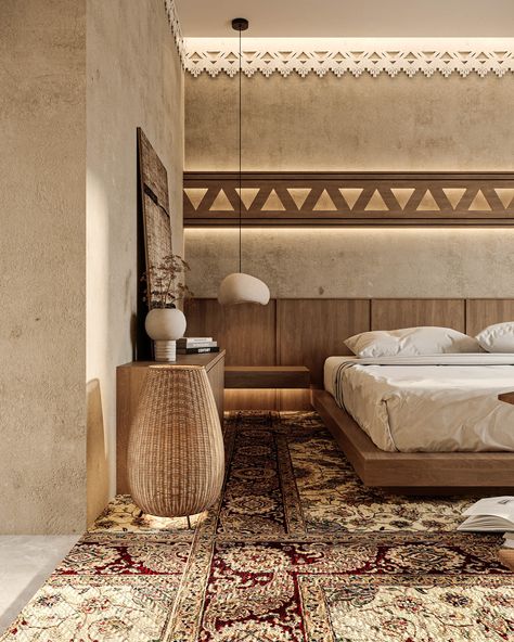 NAJDI MAJLIS :: Behance Moroccan Bedroom Design, Nubian Interior Design, Saudi Interior Design, Najdi Architecture, Morocco Interior Design, Resort Room, Interior Design Presentation, Hotel Room Design, Traditional Interior Design