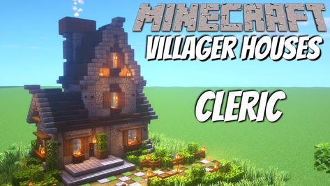 Minecraft Cleric, Villager Houses Minecraft, Town In Minecraft, Minecraft Villager, Houses Minecraft, Minecraft Village, Minecraft World, Minecraft City, Minecraft Construction