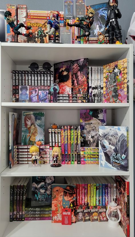 Manga Library, Book Arch, Anime Bedroom Ideas, Lots Of Books, Independent Bookstore, Recycled Books, Otaku Room, Anime Decor, Anime Room