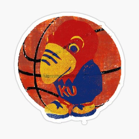 Old Time KU Jayhawk Basketball on apparel and gifts • Millions of unique designs by independent artists. Find your thing. Basketball Design, Sports Basketball, Sticker Design, Sell Your Art, Vinyl Decal Stickers, Vinyl Sticker, Vinyl Decal, Water Resistant, Basketball