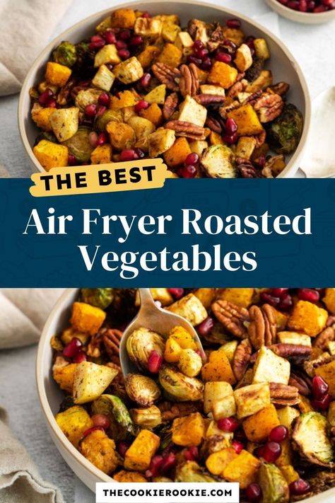 Air Fryer Roasted Vegetables, Roasted Vegetables Recipe, Vegetable Meals, Easy Roasted Vegetables, Sprouts Recipes, Thanksgiving Vegetables, Veggies Recipes, Fall Veggies, Autumn Side Dishes