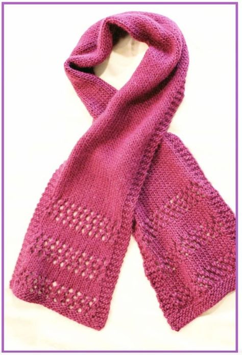 Free Beginner Eyelet Scarf Knitting Pattern Knitting Patterns For Scarves Free, Free Knitting Patterns For Scarfs, Caron Simply Soft Knitting Patterns Free, Knitted Scarves Free Patterns Easy, Knit Scarves Patterns Free, Free Knitted Scarf Patterns, Easy Knit Scarf Patterns Free, Easy Scarf Knitting Patterns Free, Knitted Scarves Free Patterns