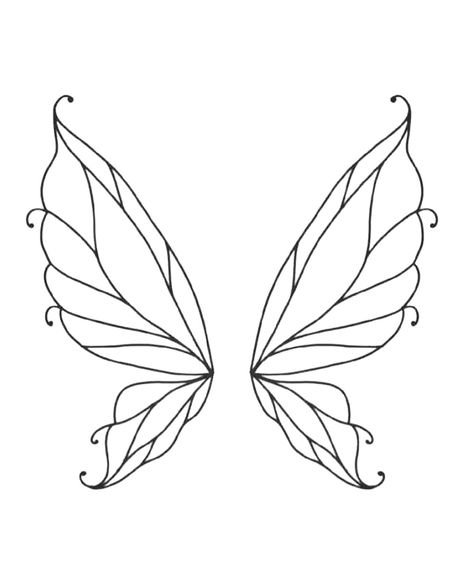 Fairy Wings Drawing, Fairy Wing Tattoos, Butterfly Wing Tattoo, Wing Tattoos On Back, Borboleta Tattoo, Diy Fairy Wings, Wings Sketch, Pixie Wings, Wings Drawing