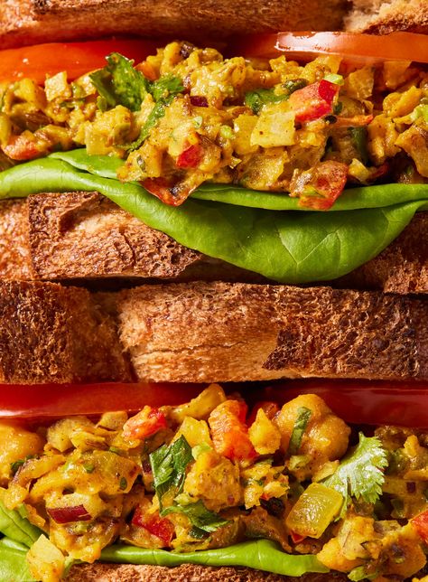 Curried Chickpea Salad Is The Ultimate Sandwich FillingDelish Curried Chickpea Salad, Lunch Recipe Ideas, Chickpea Sandwich, Ultimate Sandwich, Cold Lunch, Chickpea Salad Sandwich, Lunch Options, Peanut Dipping Sauces, Chickpea Salad Recipes